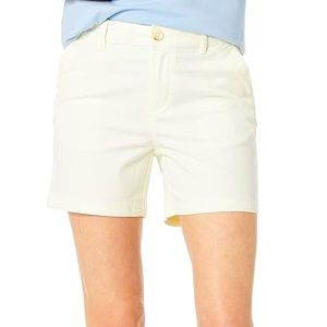 Womens Cream Mid-Rise 5 Inch Khaki Short - Size 12 Curvy -Amazon Essenti…